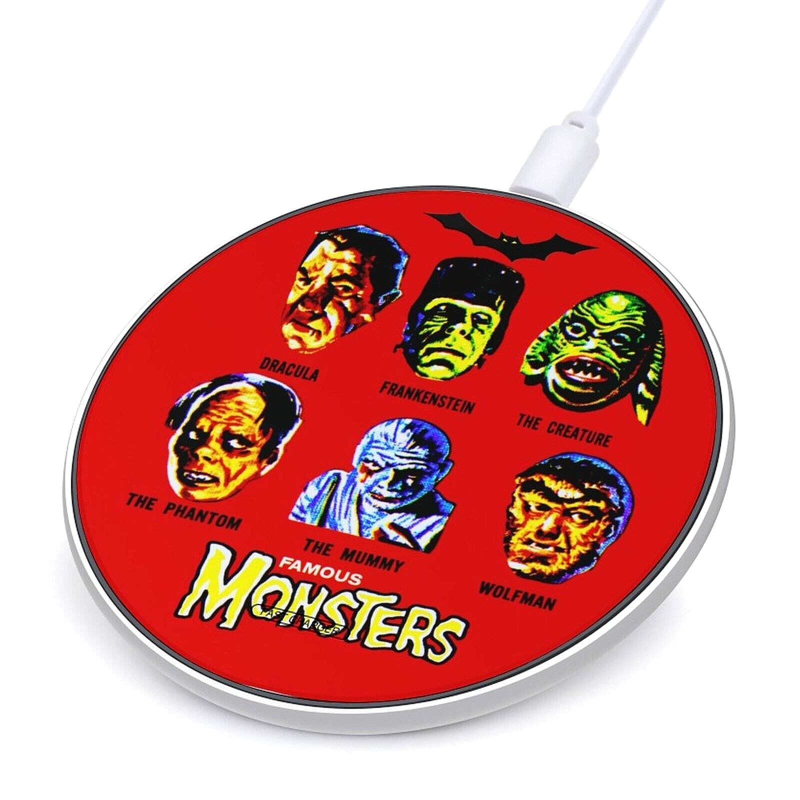 FAMOUS MONSTERS Wireless Mobile Phone Charger Fast Charge 10W for iPhone