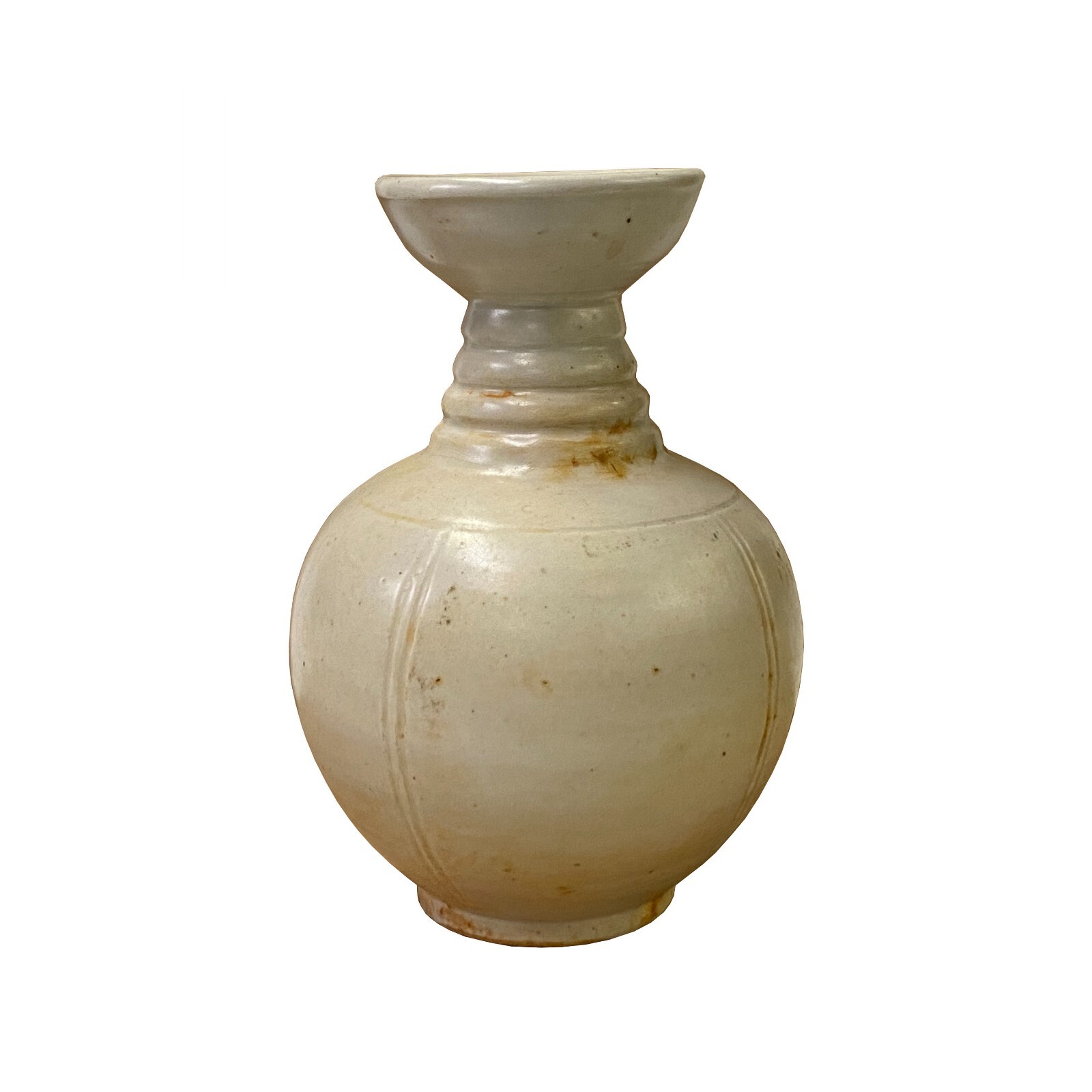 Chinese Handmade Ceramic Cream Off White Wide Vase Jar ws2723S Chinese Handmade Ceramic Cream Off White Wide Vase Jar ws2723S