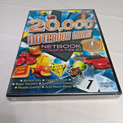 NEW 20,000 Notebook Games 2010 PC Tall Case Arcade Casino Puzzle Windows 7