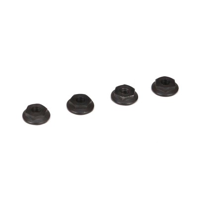 Team Losi Racing 4mm Low Profile Serrated Nuts 4 TLR236001 Elec Car/Truck