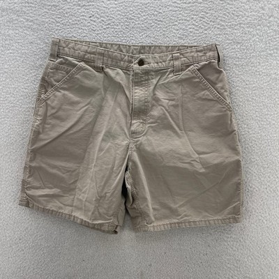 Carhartt Shorts Mens 36 Beige B144 Tan Original Fit Carpenter Canvas Workwear