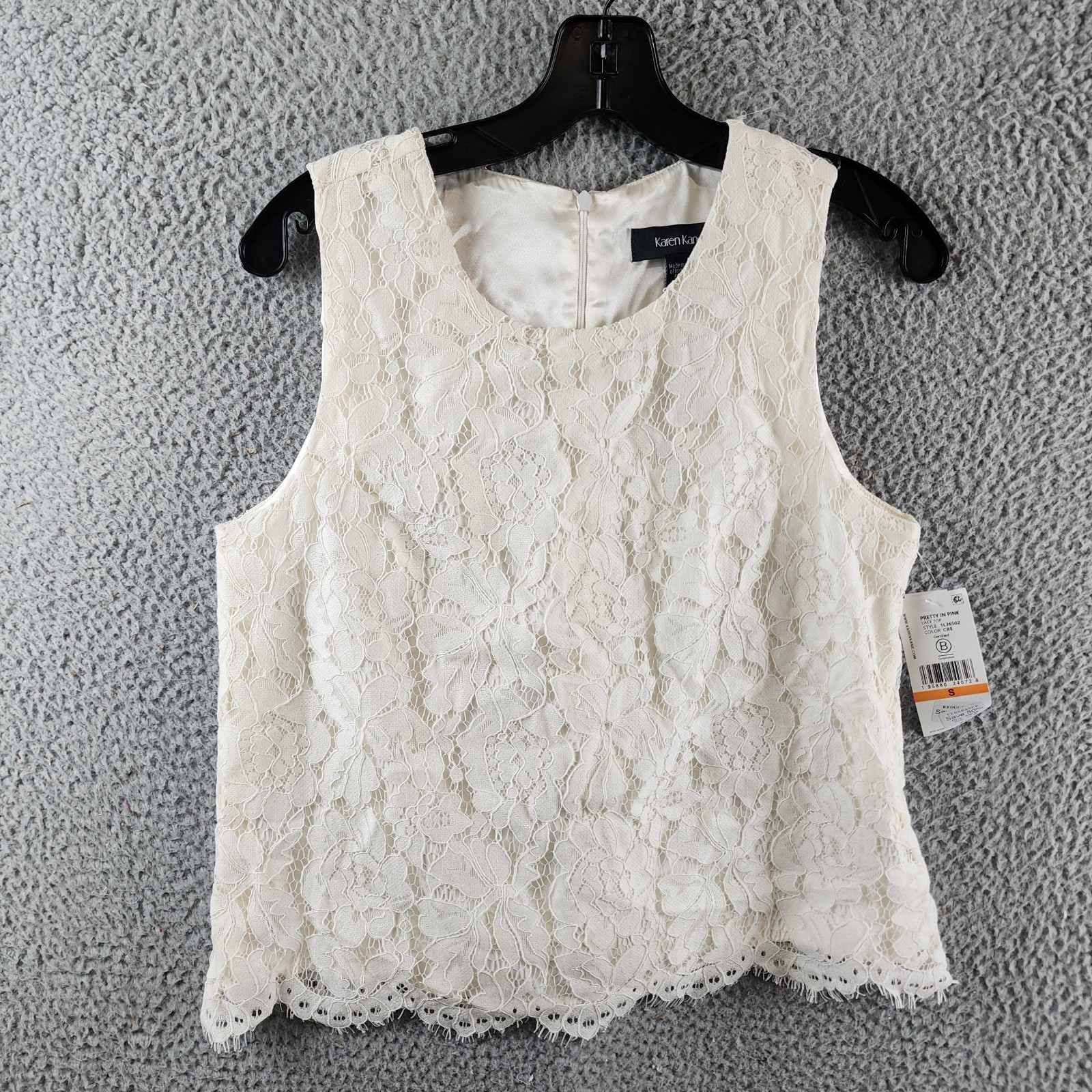 Karen Kane Sleeveless Lace Top Women's Small Cream Back Zip Closure - Picture 2 of 14