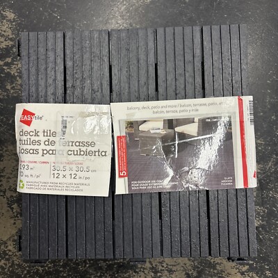 Easy Tile Cosmo Deck Tiles 12  x 12   Slate (Pack of 10), Open Box