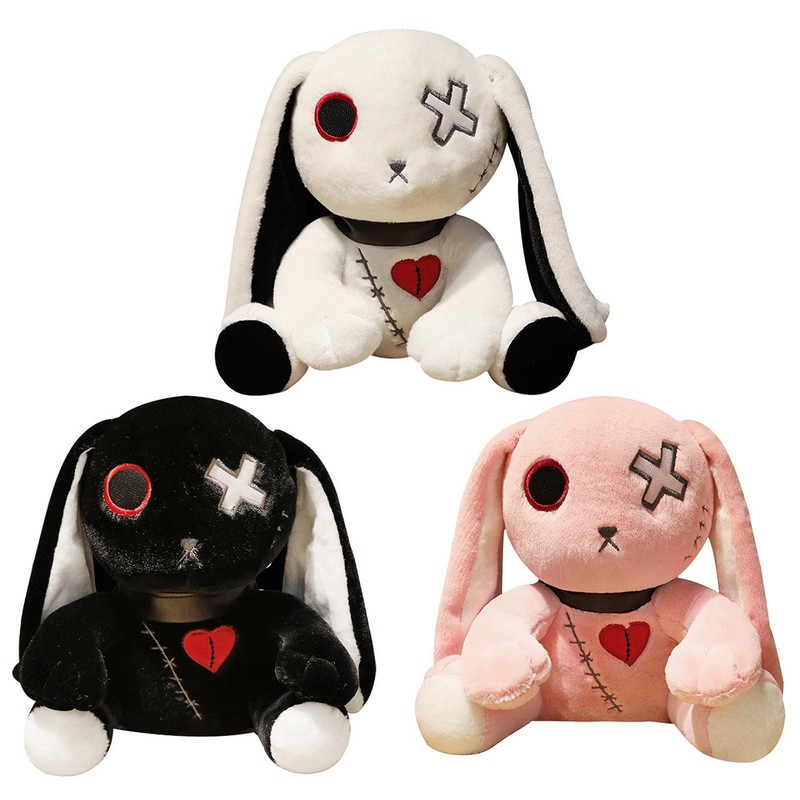 Creepy Bunny Plush Toy K Rabbit Doll Gothic Stuffed Animal Rabbit Halloween Gift