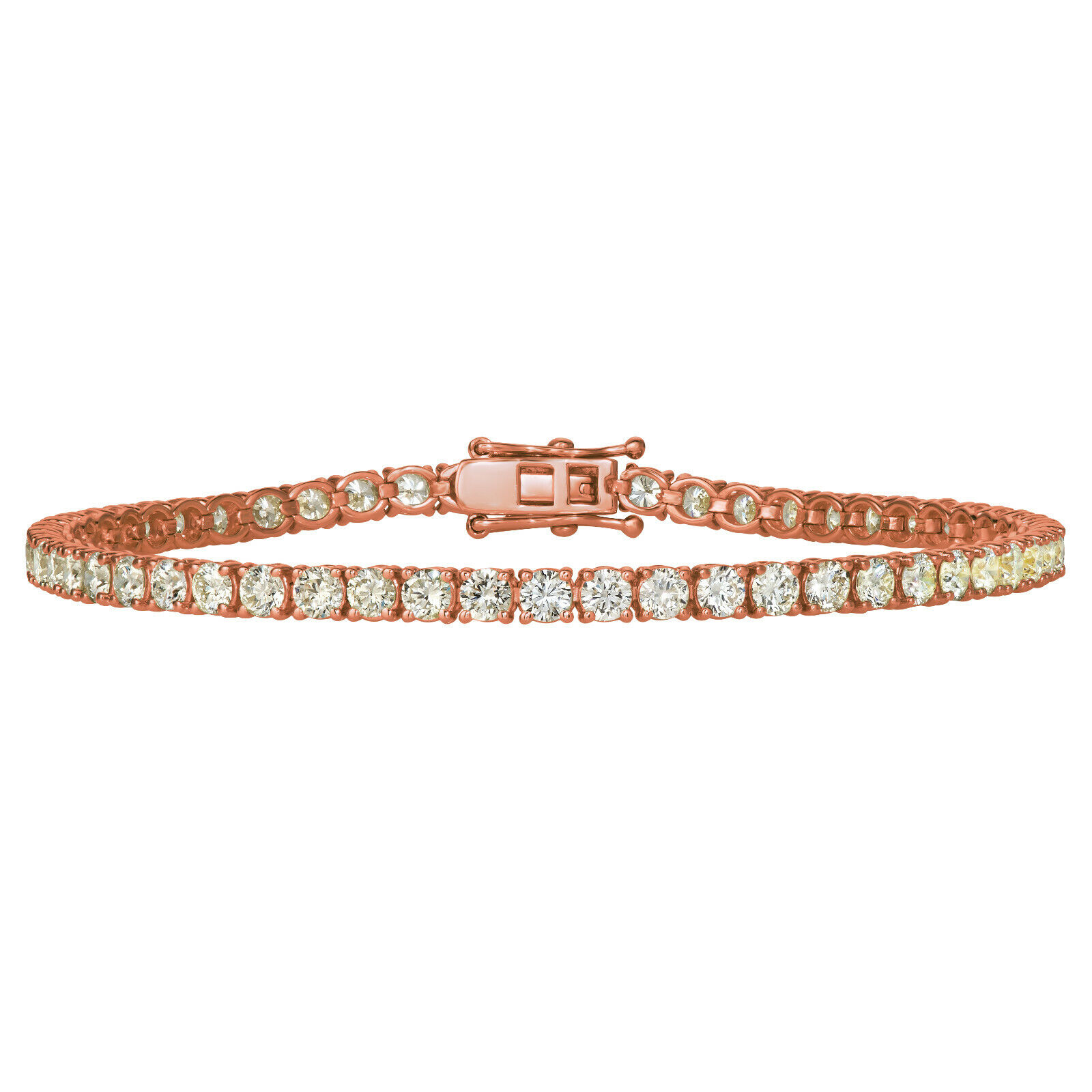 Pre-owned Morris 5.00 Carat Natural Diamond Tennis Bracelet Si 14k Rose Gold 7'' In Pink