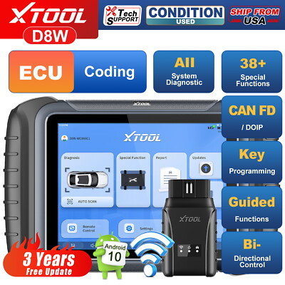 XTOOL USED D8W Full System Car Diagnostic Scanner K*ey Programming Tool 38 Reset