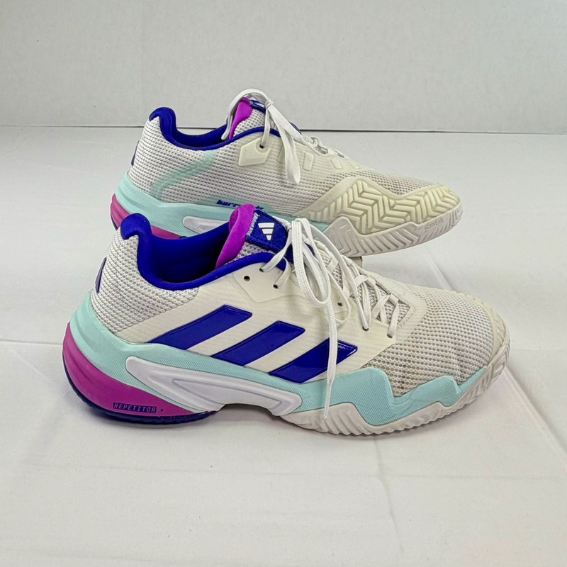 Adidas Barricade 13 Men’s Tennis Shoes White Lucid Blue Size 10