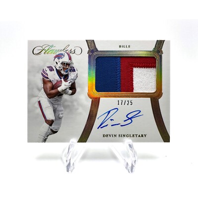 2020 FLAWLESS DEVIN SINGLETARY JERSEY Player Worn PATCH AUTO 17/25 