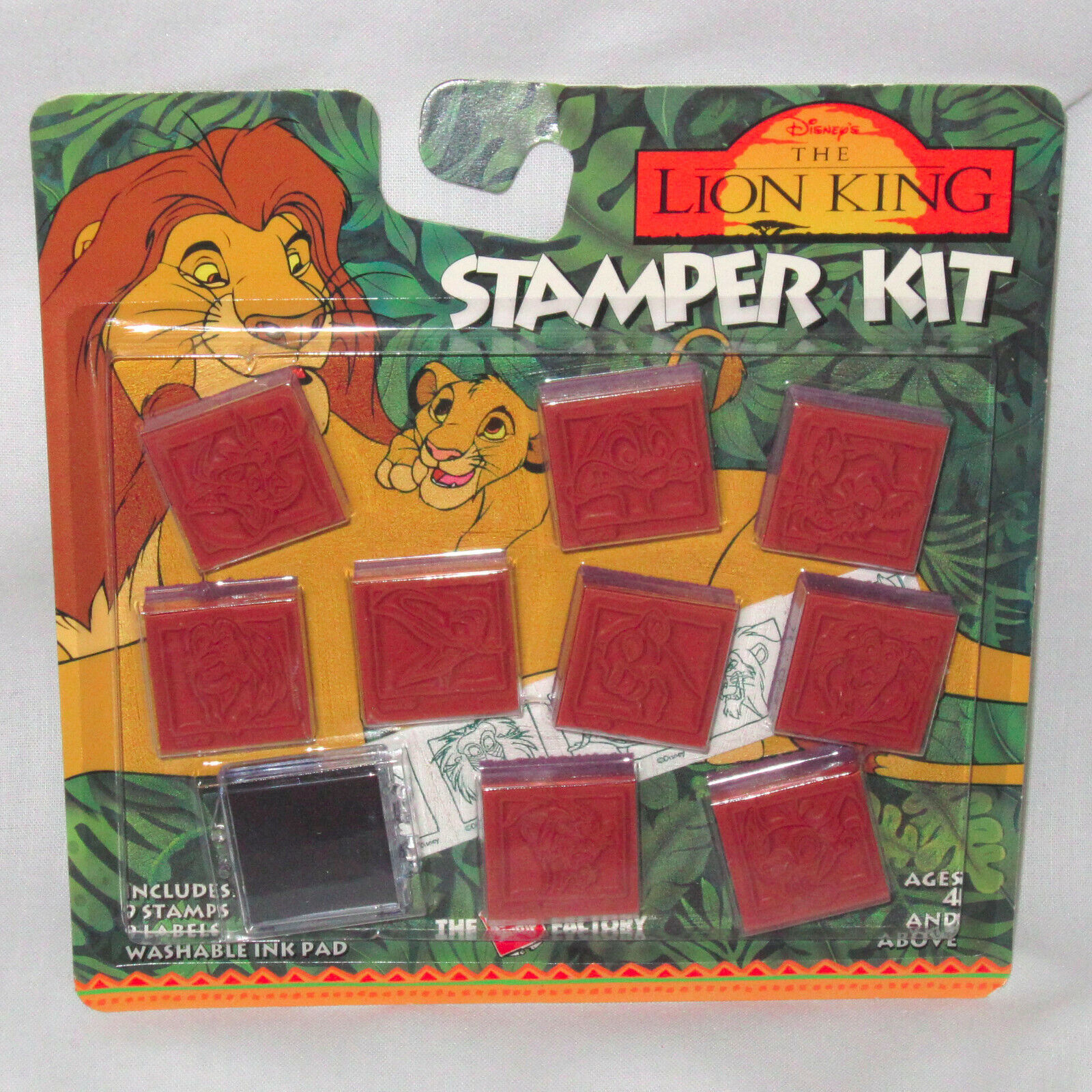 Vintage Sealed Disney The Lion King Stamper Kit Rubber Stamp