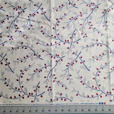 DOWNTON ABBEY 2013 LADY MARY 100% COTTON FABRIC #7321, 7 1/2 YARDS