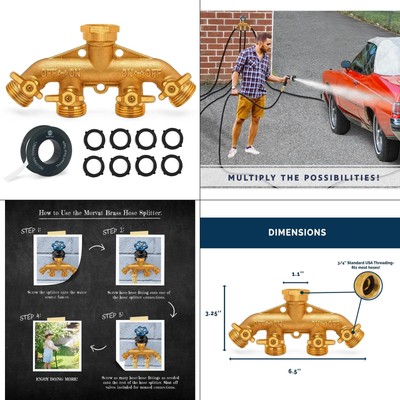 Splitter, Heavy-duty 4-way Hose Connector Fitting | Morvat