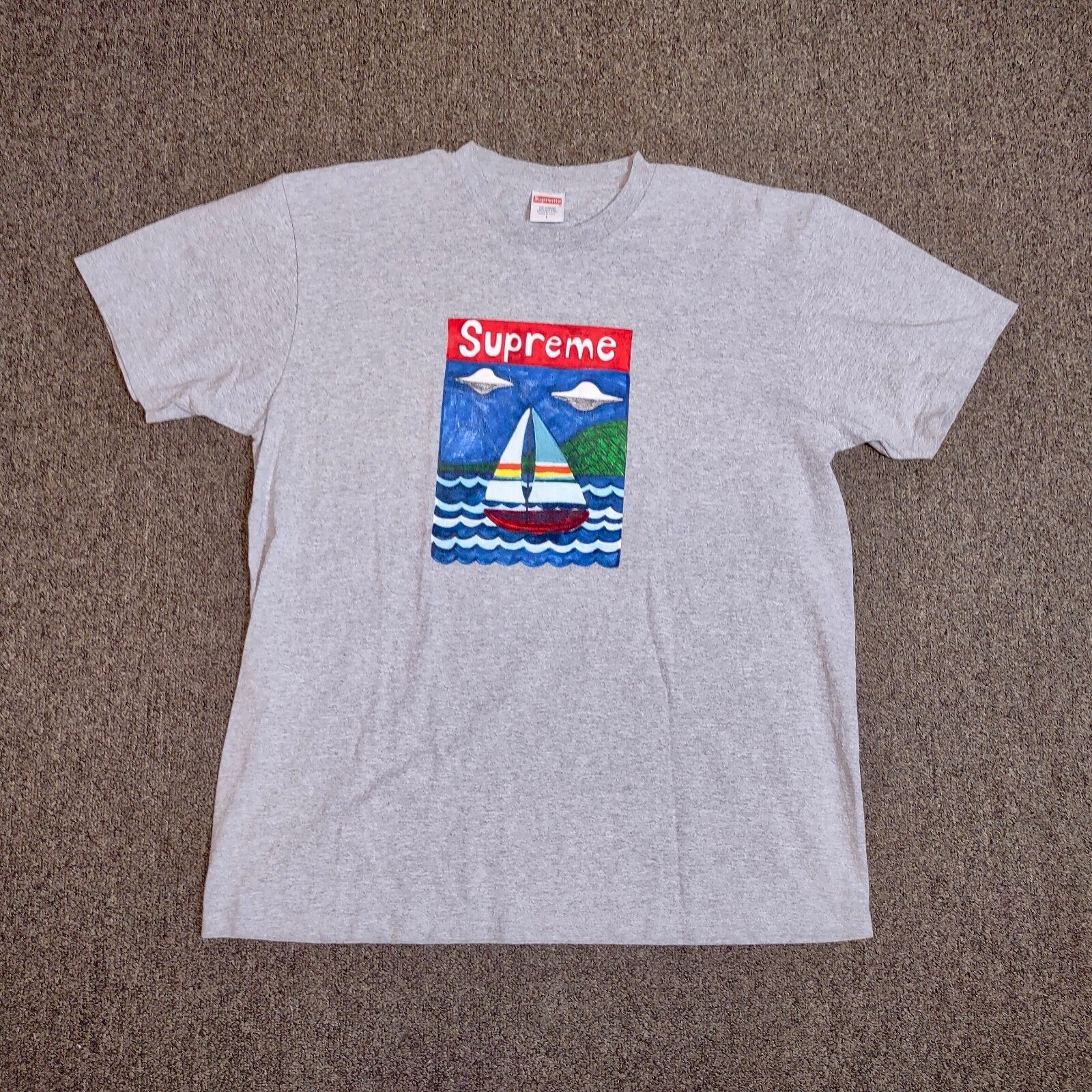 Supreme SS20 Sailboat Sail Boat Joe Roberts Bogo Футболка Серый Красный Мужская L