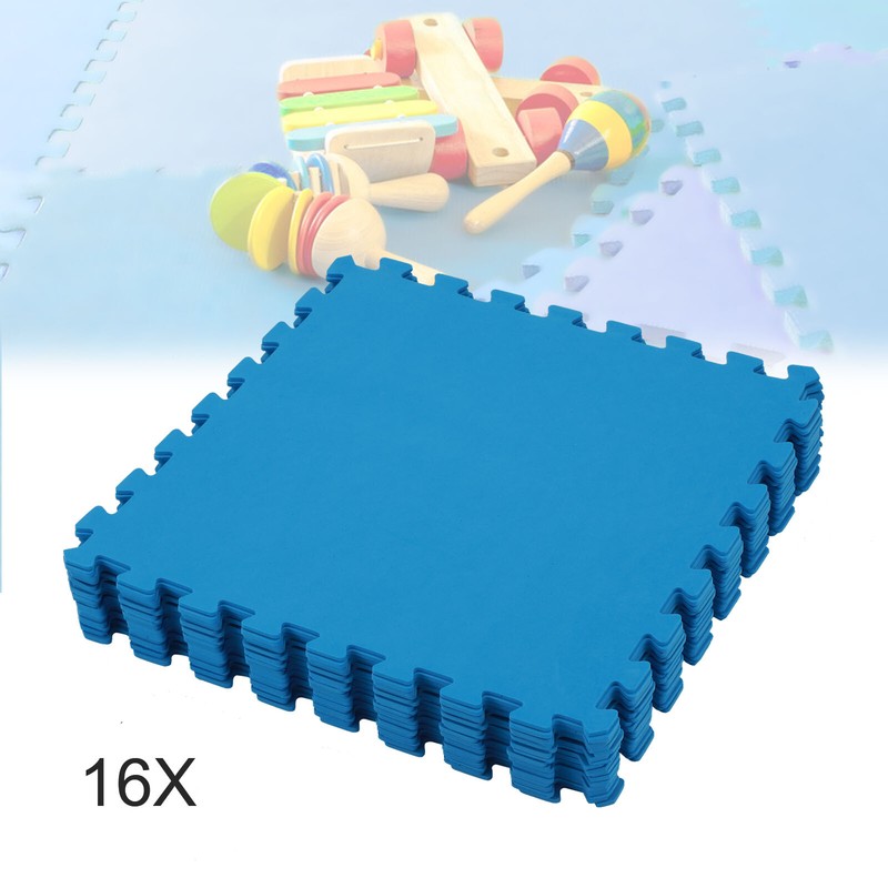 16 Stk Bodenschutz Matte Schutzmatten Set Fitness Unterlegmatte Puzzlematte EVA