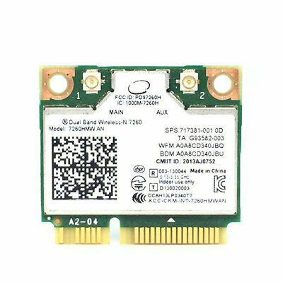 INTEL 7260-AN DUAL BAND WIRELESS AN MINI-CARD 7260HMW-AN WIFI + BT 4.0 Card US