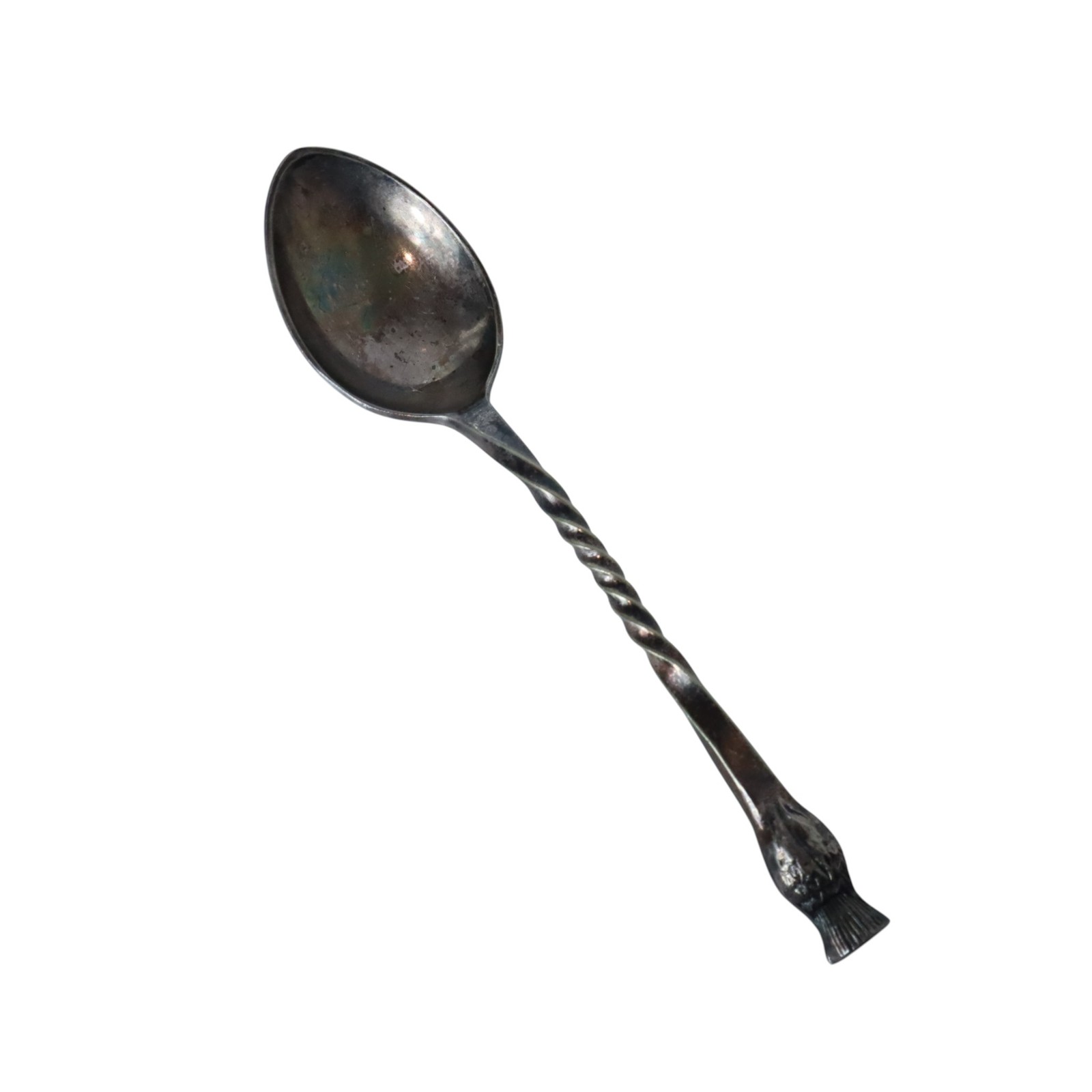 Antique EPNS Fish Handle Spoon Twisted Stem Silver Plate England