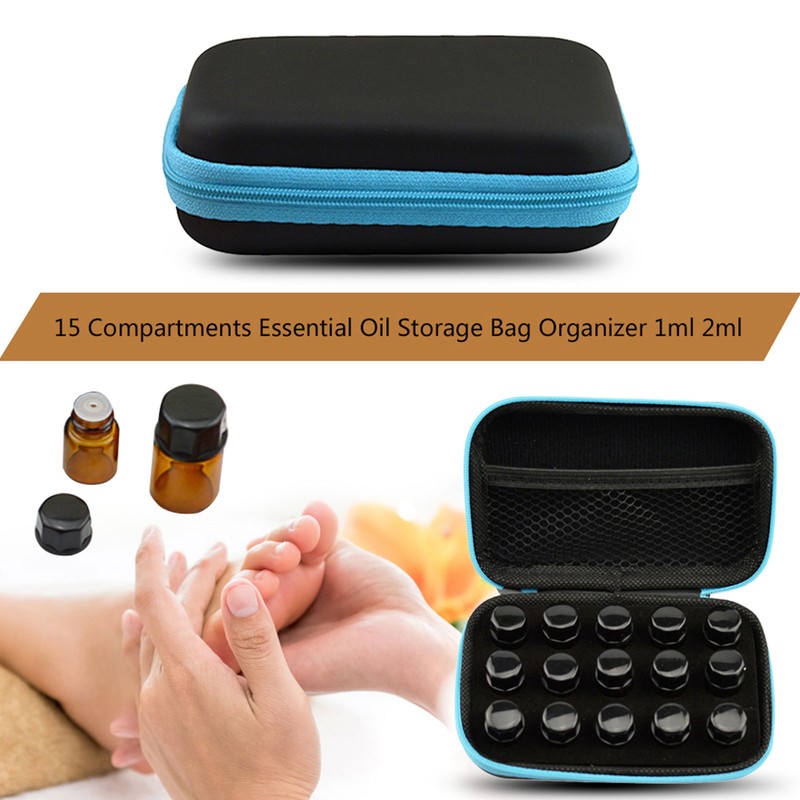 15 Bottles Portable Essential Oil Case Travel Essential Oil Holder Storage Bag