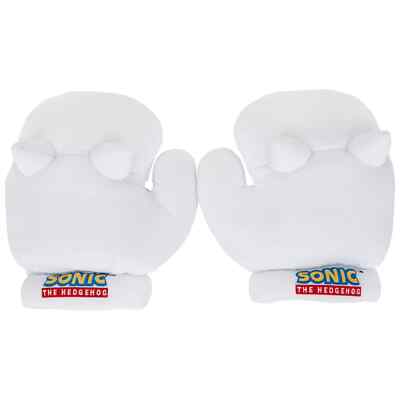 Sonic the Hedgehog Knuckles Cosplay Plush Gloves White 1 Pair Sega Licensed NEW