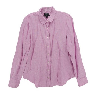 J. CREW Baird McNutt Slim Perfect Shirt Irish Linen Pink Size 8