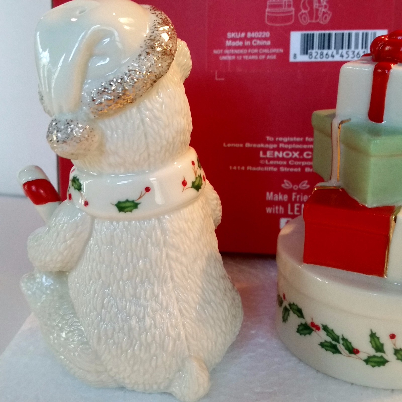 Lenox Holiday Bear and Gifts Salt and Pepper Shaker Set ...