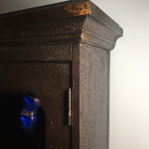 Antique Shaving Cabinet With Drawer And Beveled Mirror