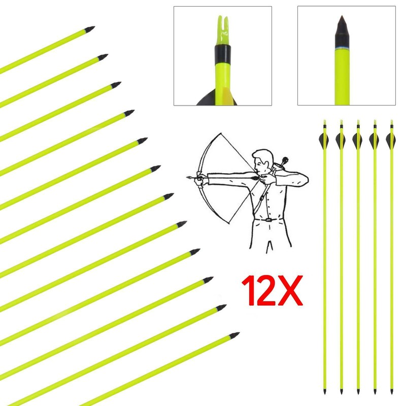 12x Carbon Pfeil 31'' Jagdpfeile Naturfedern Compound Recurvebogen Pfeile SP500