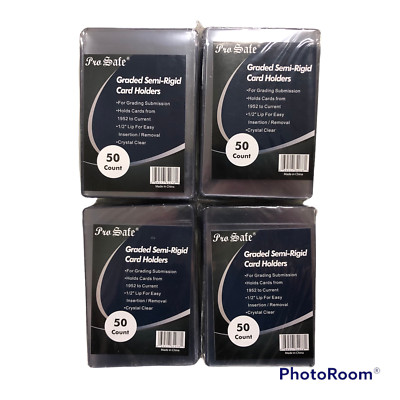 200x PRO SAFE Graded Semi Rigid Card Holder PSA BGS Grading Submissions 4 Packs 