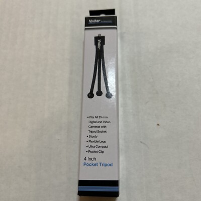 NEW Vivitar 4 Inch Pocket Mini Tripod Digital & Video Cameras w/ Tripod Socket