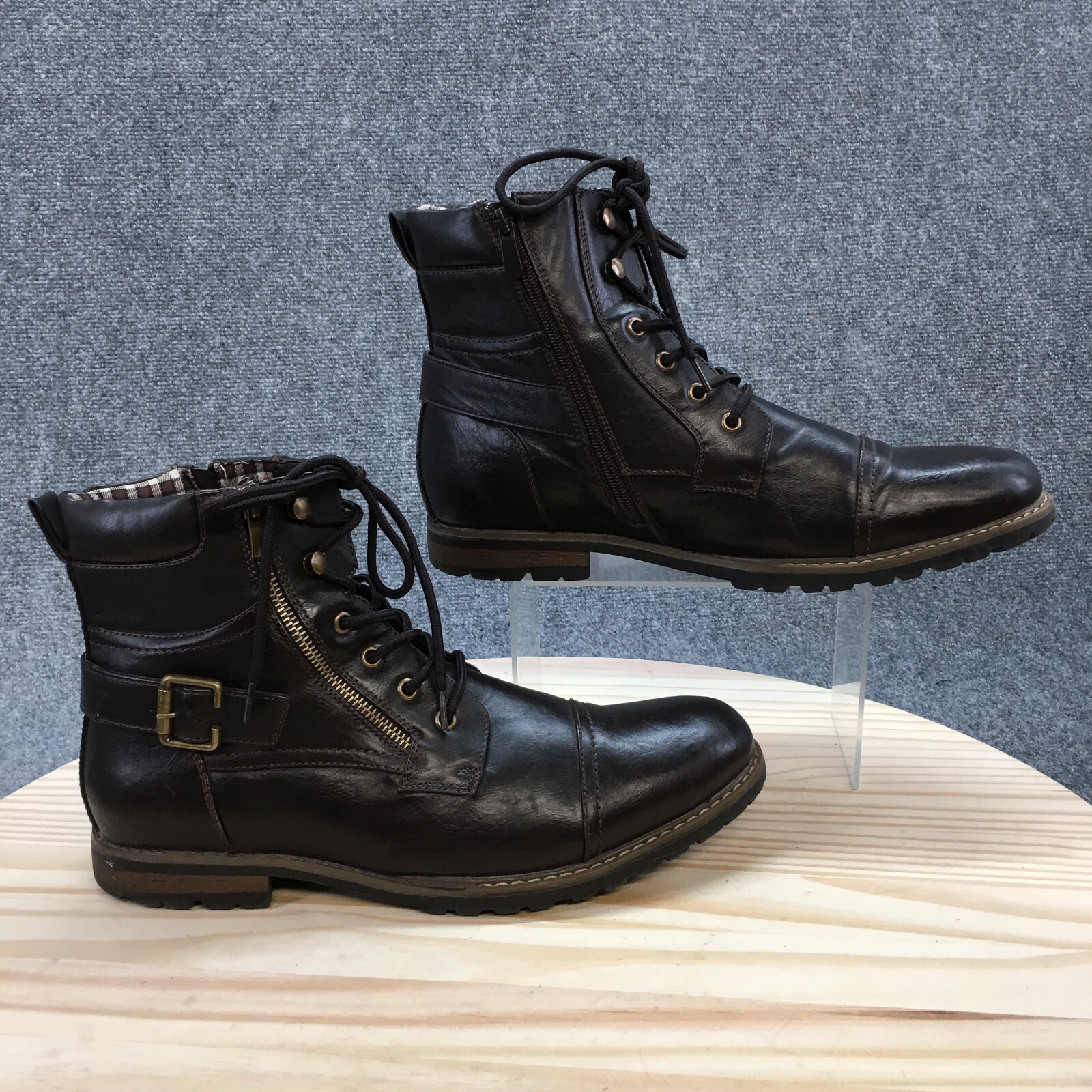 Bruno Marc Boots Mens 12 Philly 3 Motorcycle Combat Brown