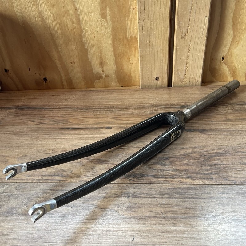 90s era Time Carbon Road Fork  700C 1-inch Threadless Steel Steerer 230 40 Rake