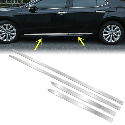 Chrome Stainless Steel Side Door Molding Cover Trims For Toyota Camry 2018-2024
