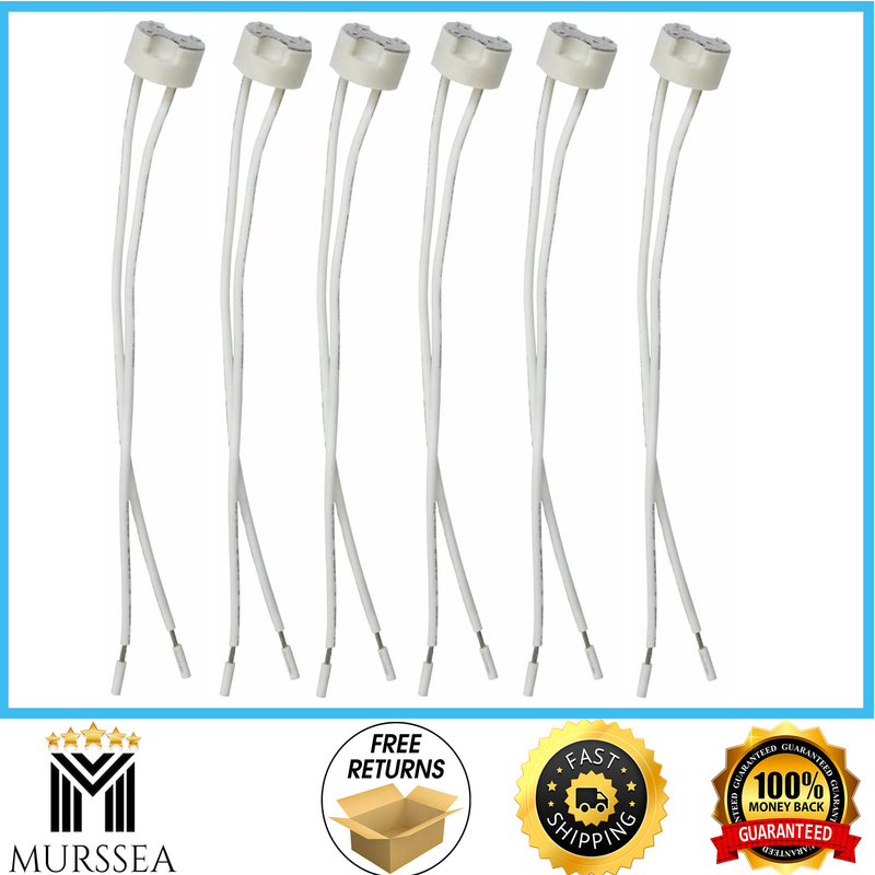 6 pcs G8 Base Porcelain Halogen Socket G8 LED Light Bulb Ceramic Socket with 6