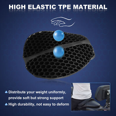 Foldable Motorcycle Gel Seat Cushion, Large 3D Breathable Pad for Long Rides