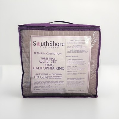 Southshore Fine Linens 3 Piece Quilt Set King California King Premium Collection