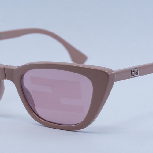 Pre-owned Fendi Fe40089i 72u Shiny Pink/pink Mirror Pattern 53-19-140 Sunglasses