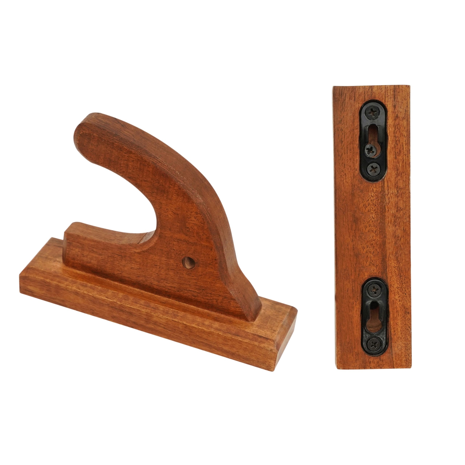 Medieval Gun Rifle Firearm Display Wall Mounts Solid Hardwood Holders Set of 2