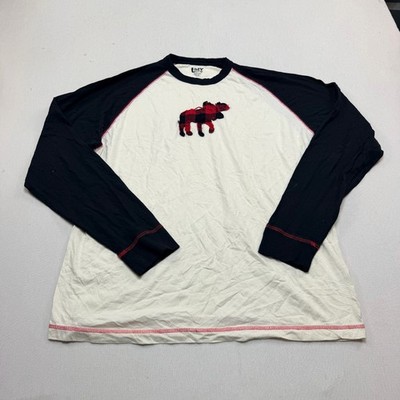 Lazy One Raglan Shirt Mens Extra Large White Good Moose Buffalo Plaid Long Slv
