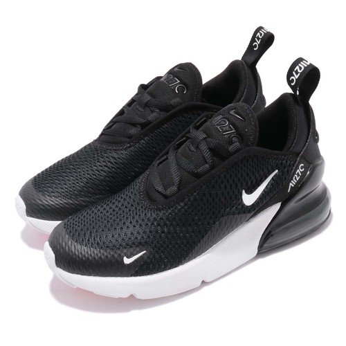 

Nike Air Max 270 PS Black White Kid Дошкольные кроссовки Кроссовки AO2372-001, Черный, Nike Air Max 270 Ps