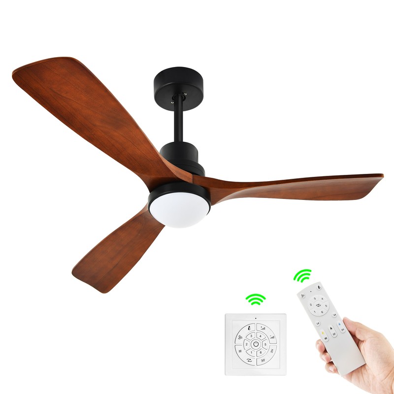 52 Inch Ceiling Fan 3 Blades Pendant Lamp with 6 Speeds Motor & Remote Control