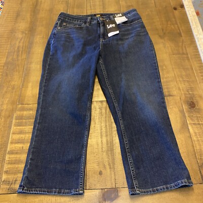 Lee Riders Capri Jeans Womens Size 10M Blue Denim Cotton Straight Leg Mid Rise