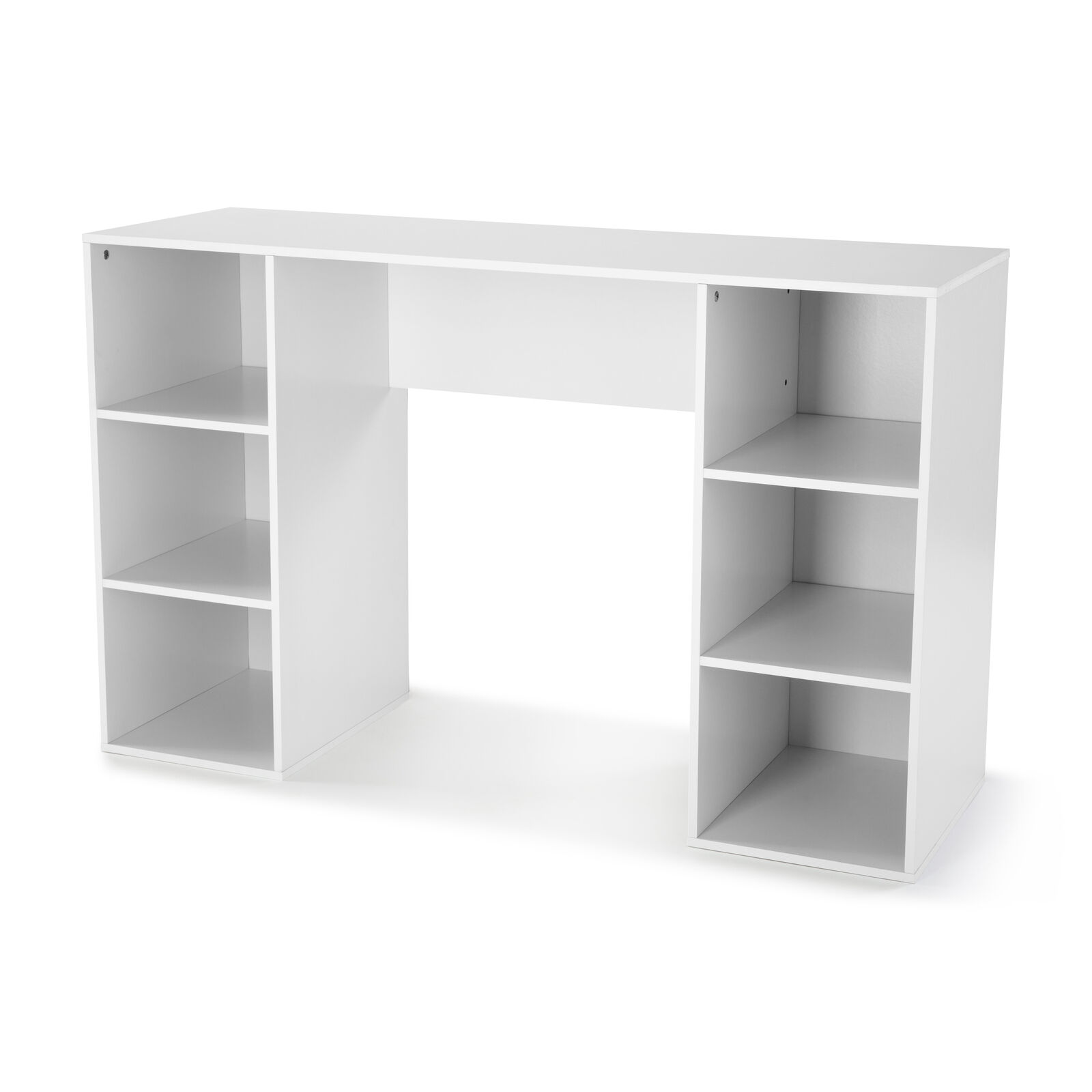 6-Cube Storage Computer Desk, White