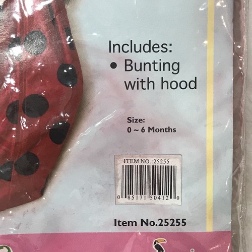 Lady Bug Costume Infant Baby Bunting Hoodie Size 0 - 6 months Halloween