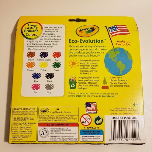 Crayola Broad Line Drawing/Coloring Markers Pack of 10 Classic Colors Kids Fun