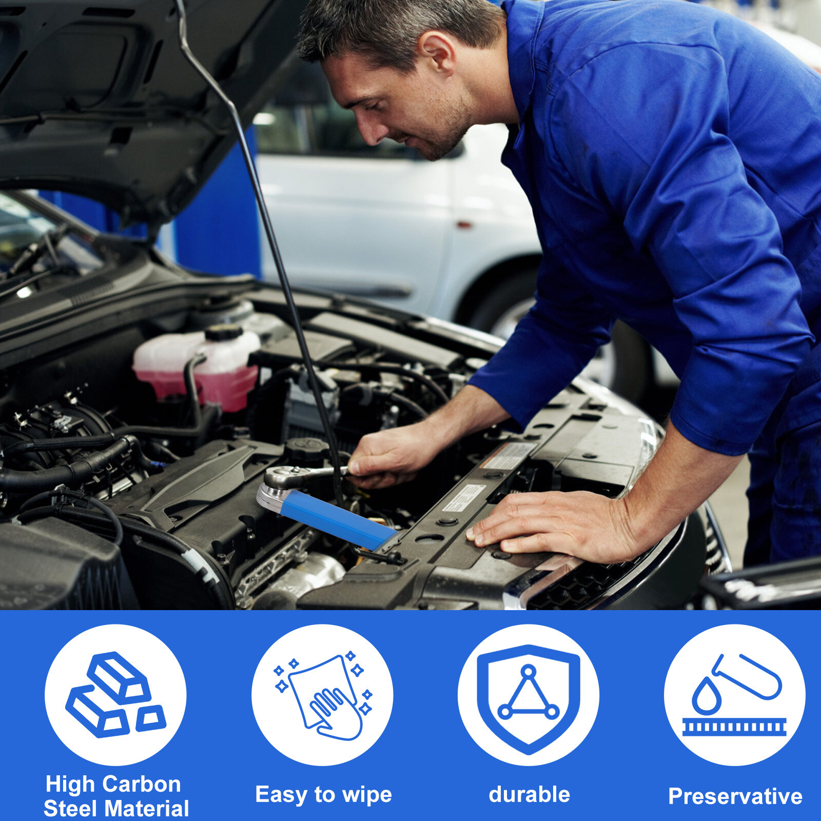 3/8" Spanner Offset Extension Wrench Set with Extender Adapter Ratchet Wrench US