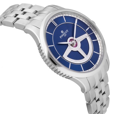 Pre-owned Perrelet Classique Double Rotor Blue Dial 42.5mm Automatic Men's Watch A1090/6