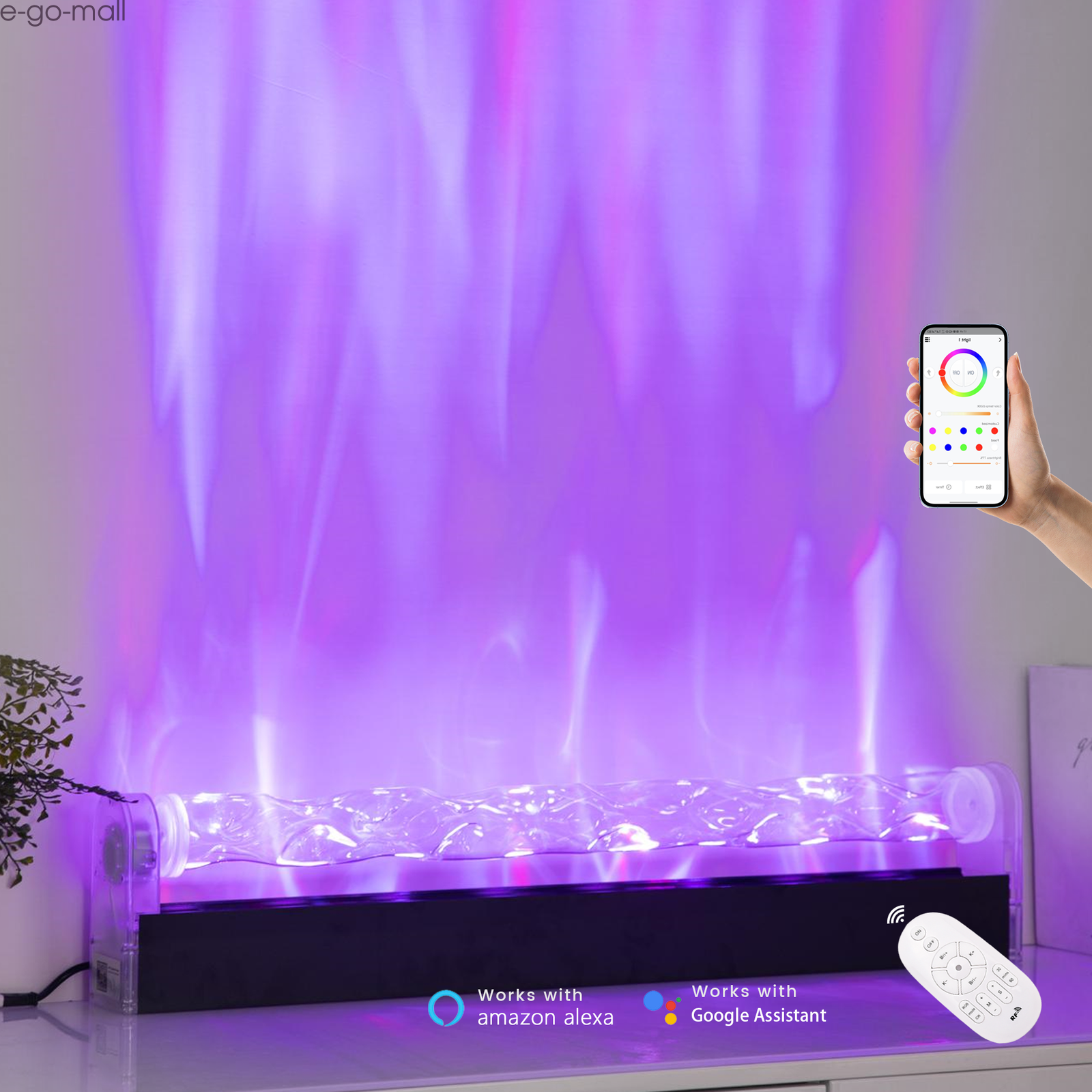 33/39in RGBW Ocean Wave Light Colorful Water Ripple Light Projector Music Sync