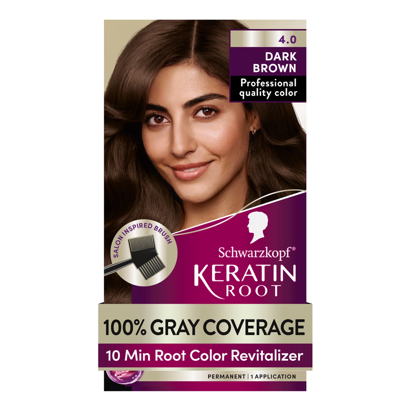 Keratin Color Root Permanent Hair Color Kit, Dark Brown, 1 Applicat