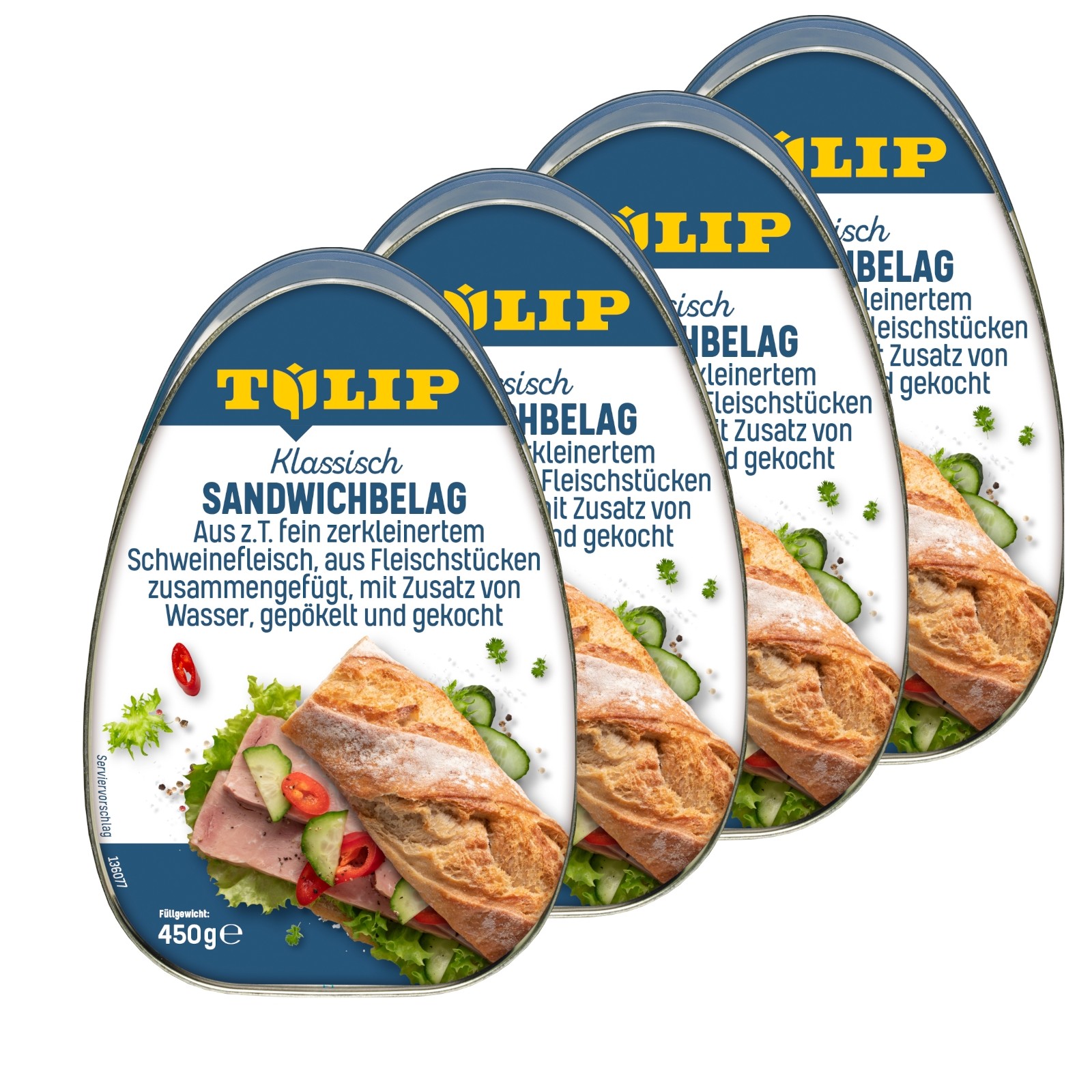 TULIP 4 x 450 g Sandwichbelag aus Schweinefleisch Frühstücksfleisch - Bild 1 von 8
