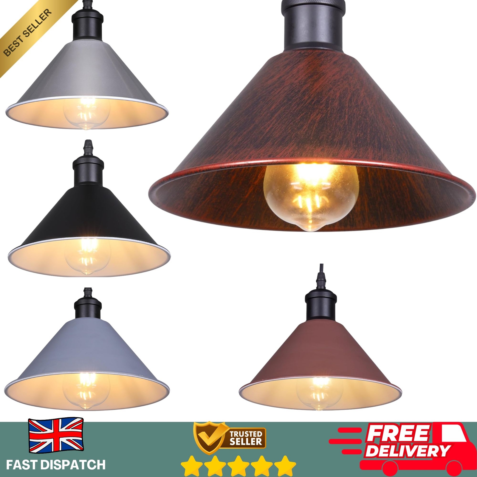Vintage Metal Ceiling Light Shade | Pendant Light Shade  Easy Fit  Lamp Shade