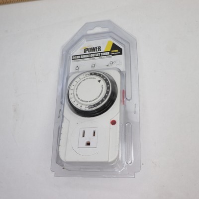 iPower 24 Hour Plug-in Mechanical Electric Outlet Timers Switch AC 1725W 1/2HP