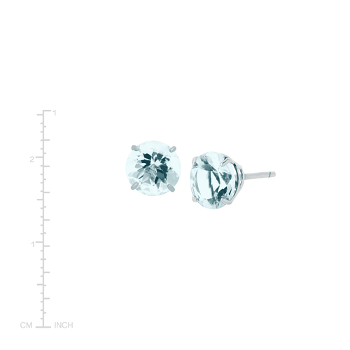 Finecraft Round-Cut Birthstone Stud Earrings in 10K Gold